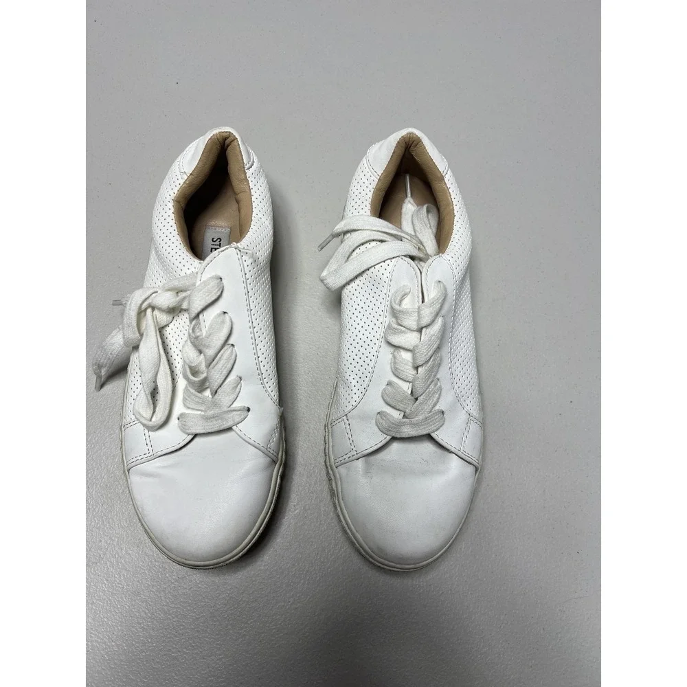 Steve Madden Toliver Shoes Womens‎ Size 6.5 White Platform Sneakers TLVR01S1